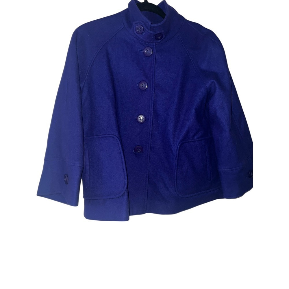 Elliott Lauren purple blue blazer jacket 10 Half Sleeve Avant-Garde Secretary